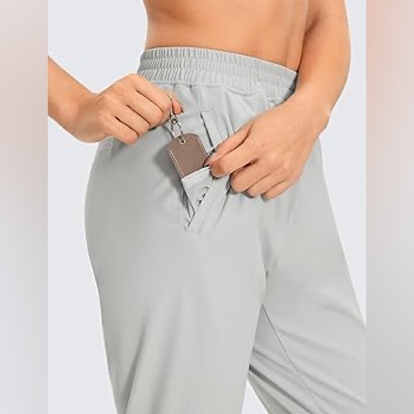 CRZ YOGA, High Waisted, Lounge Ankle Athletic Trousers w/ Pockets, Grey, S - Picture 3 of 3